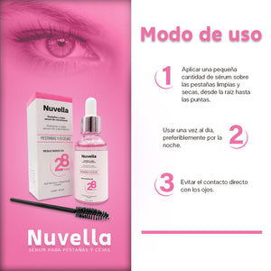 🌸 Nuvella – Sérum de Crecimiento para Pestañas y Cejas