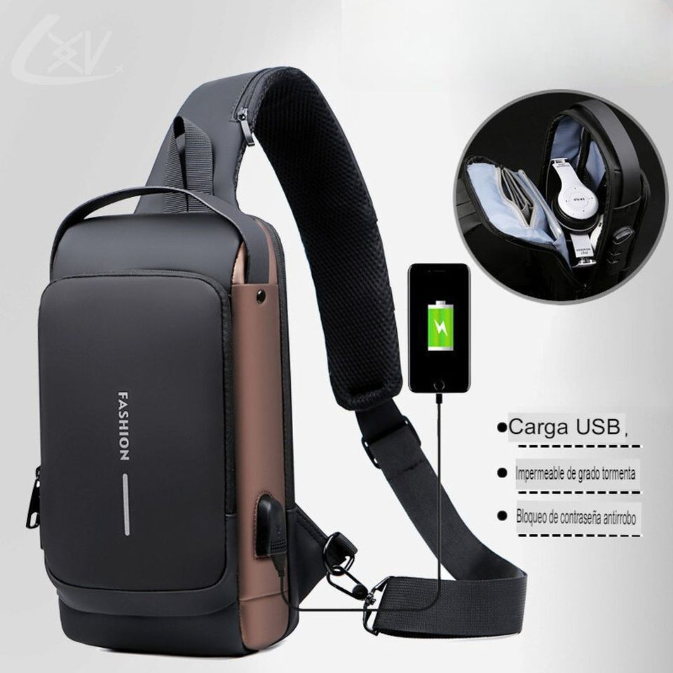 MORRAL ANTIROBO CON CLAVE IMPERMEABLE GRANDE CALIDAD A1